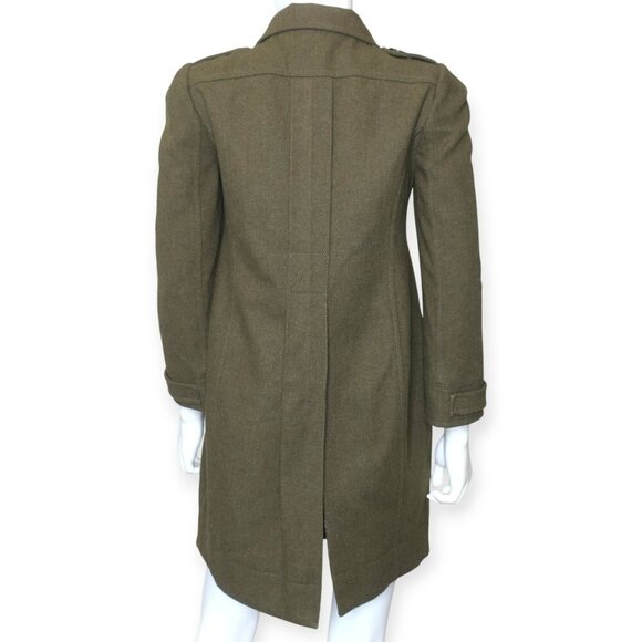 See by Chloe Wool Military Green Utility Jacket Coat Wool Blend Women's 4/6 - Picture 2 of 5